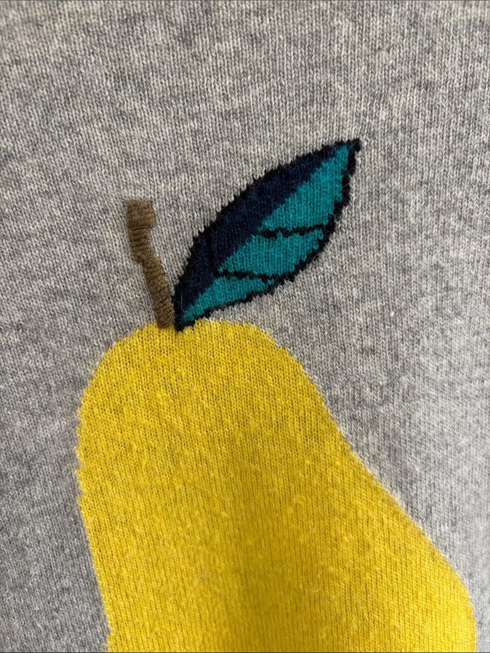J crew Wool Rabbit Hair Blend Pear Gray Crewneck Sweater Embroidered Women’s XS - Picture 2 of 11